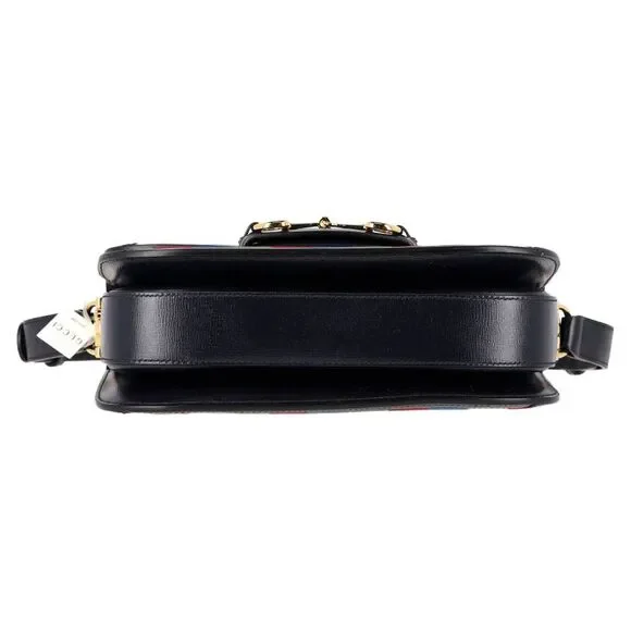 Gucci Horsebit 1955 Striped Shoulder Bag in Multicolor Velvet - Picture 4 of 8